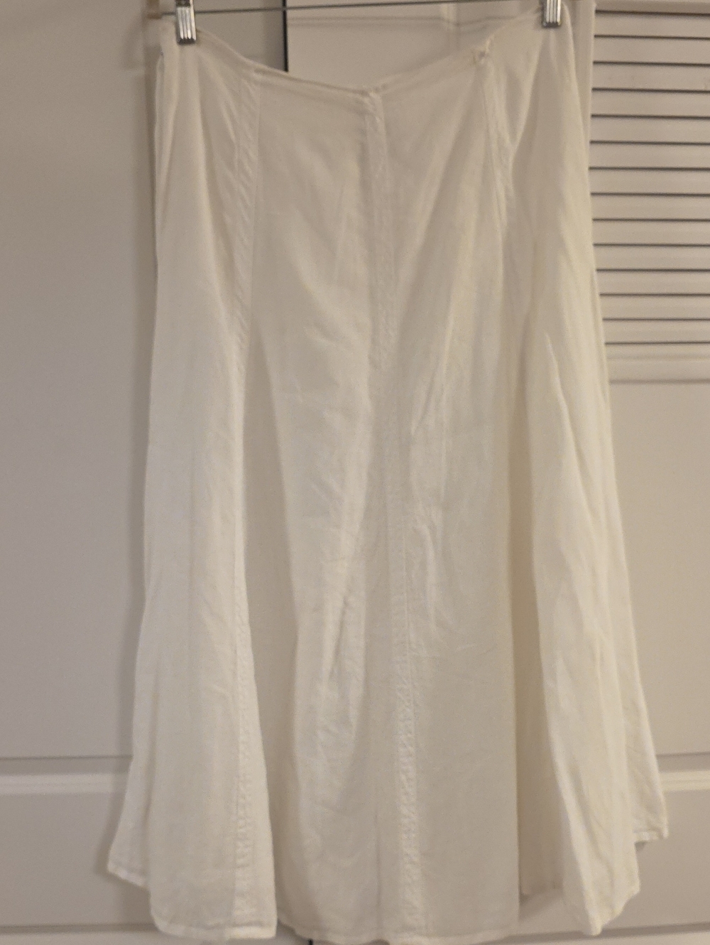 Women’s White A-Line Linen Midi Skirt